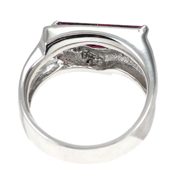 Pt900 ルベライト ダイヤモンド リング 0.68ct D0.06ct