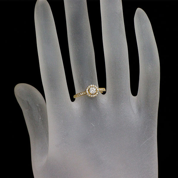 K18YG ダイヤモンド リング 0.237ct 0.135ct D VVS1