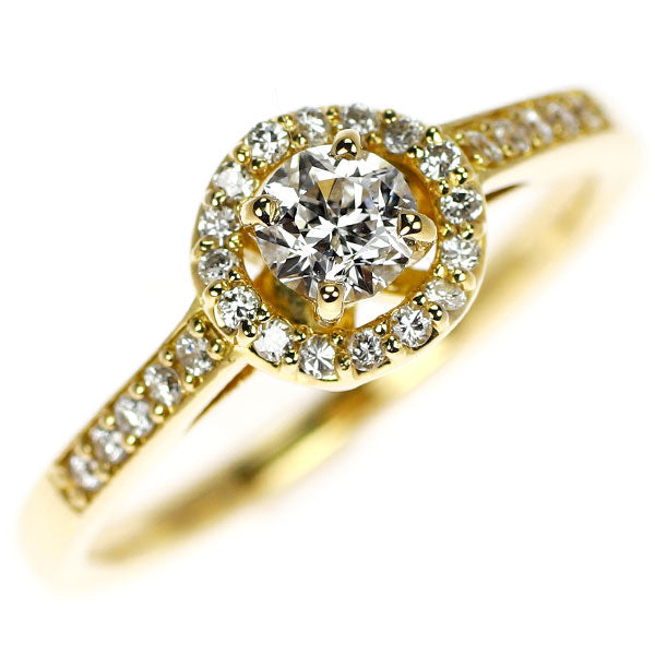 K18YG ダイヤモンド リング 0.237ct 0.135ct D VVS1