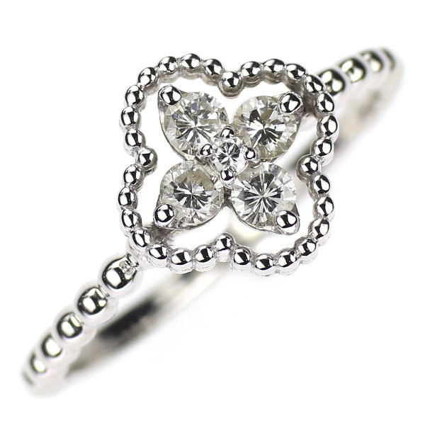 K18WG ダイヤモンド リング 0.25ct フラワー