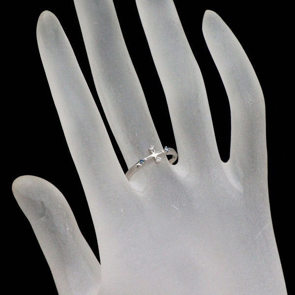 Pt900 トリートブルー/カラーレス ダイヤモンド リング 0.06ct