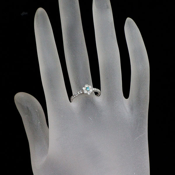 希少 新品 Pt950 ブラジル産パライバ トルマリン ダイヤモンド リング 0.02ct D0.43ct 【エスコレ】