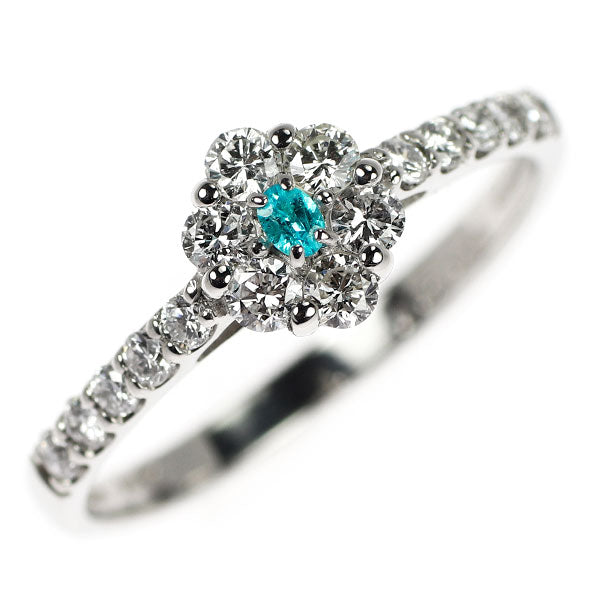 希少 新品 Pt950 ブラジル産パライバ トルマリン ダイヤモンド リング 0.02ct D0.43ct 【エスコレ】
