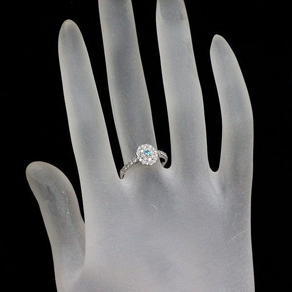 新品 Pt950 ブラジル産 パライバトルマリン ダイヤモンド リング 0.02