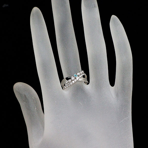 新品 Pt950 ブラジル産 パライバトルマリン ダイヤモンド リング 0.02ct 0.35ct【エスコレ】
