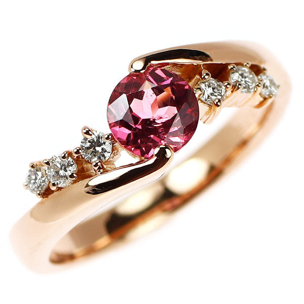 K18PG ピンクスピネル ダイヤモンド リング 0.68ct 0.15ct