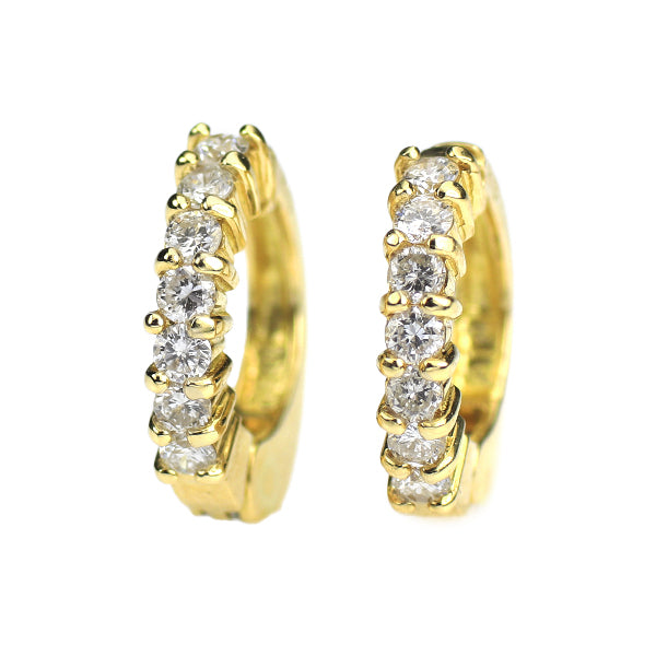 K18YG ダイヤモンド イヤリング 0.20ct フープ