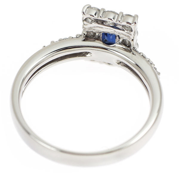Pt900 サファイア ダイヤモンド リング 0.41ct D0.71ct