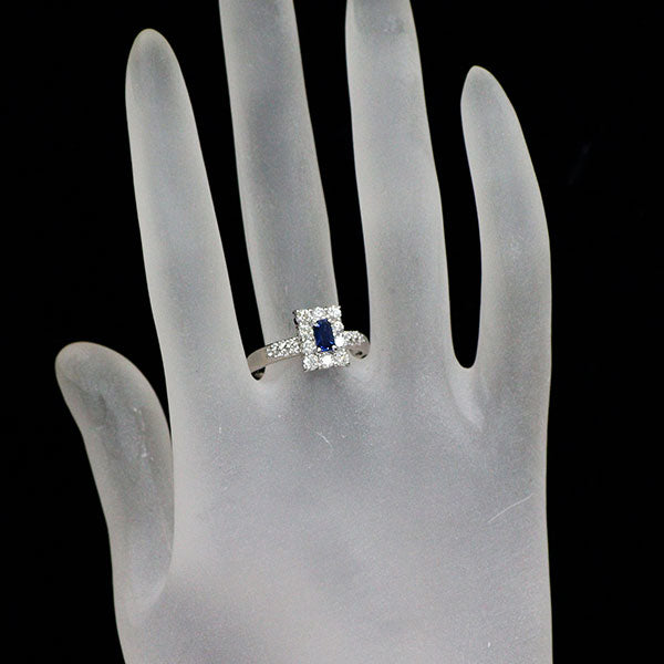 Pt900 サファイア ダイヤモンド リング 0.41ct D0.71ct