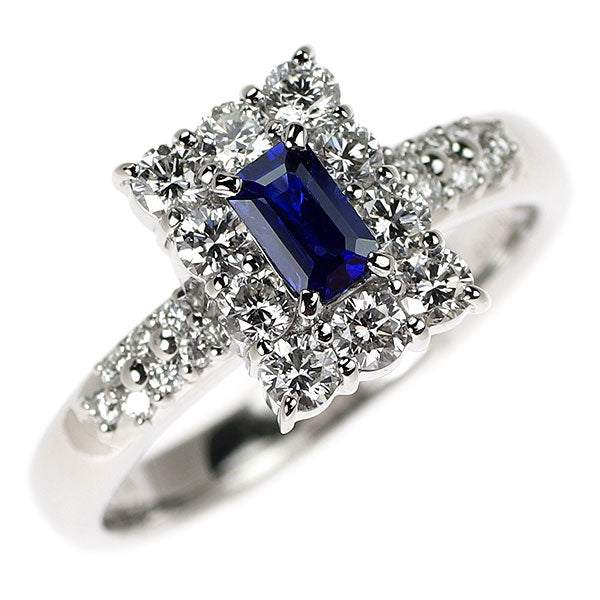 Pt900 サファイア ダイヤモンド リング 0.41ct D0.71ct