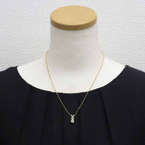 K18YG ペアシェイプ ダイヤモンド ペンダントネックレス 1.024ct LY VS1 D0.24ct
