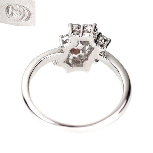 田崎真珠 希少 Pt900 天然ピンク/カラーレス ダイヤモンド リング 0.43ct