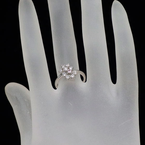 田崎真珠 希少 Pt900 天然ピンク/カラーレス ダイヤモンド リング 0.43ct
