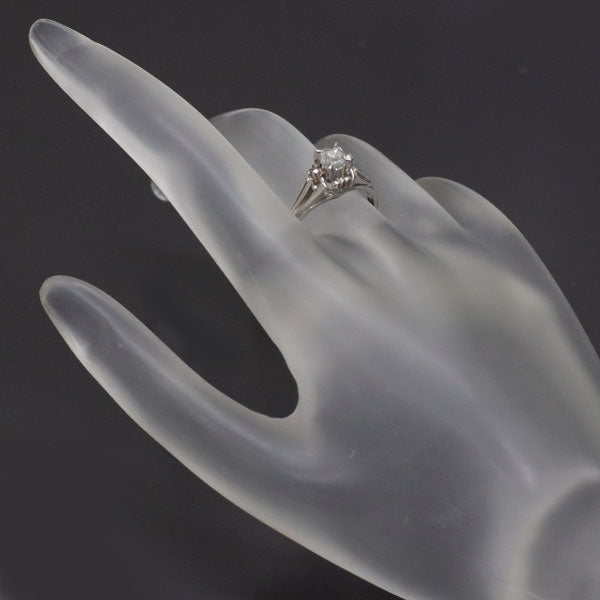 Pt900 ローズカット ダイヤモンド リング 0.30ct