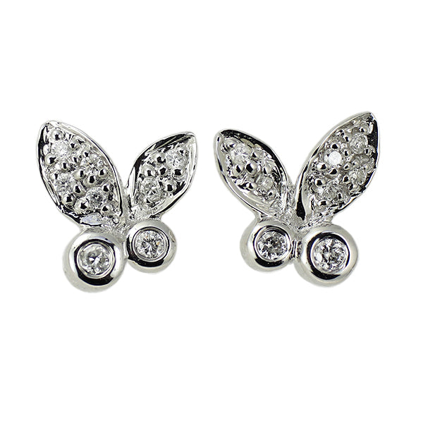 フォリフォリ K18WG ダイヤモンド ピアス 0.10ct