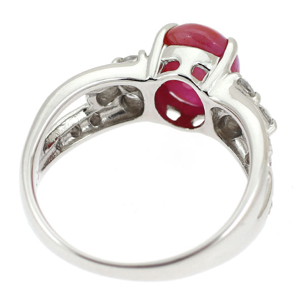 Pt900 スター ルビー ダイヤモンド リング 2.52ct D0.38ct