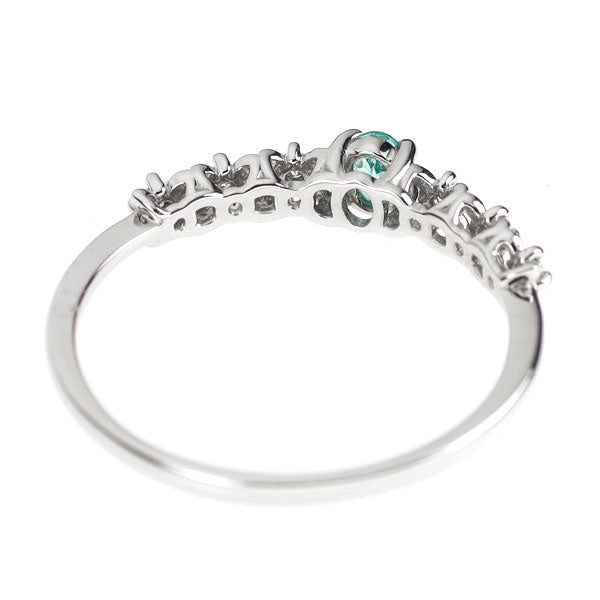 Pt999 パライバトルマリン ダイヤモンド リング 0.10ct D0.05ct