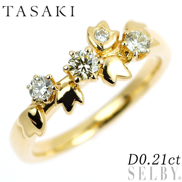 田崎真珠 K18YG ダイヤモンド リング 0.21ct