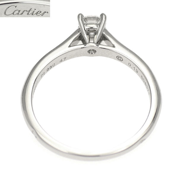 カルティエ Pt950 ダイヤモンド リング 0.19ct D VS1 EX ソリテール 1895 47号