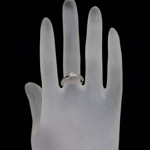 カルティエ Pt950 ダイヤモンド リング 0.23ct F VVS1 VG デクラレーションダムール 47号