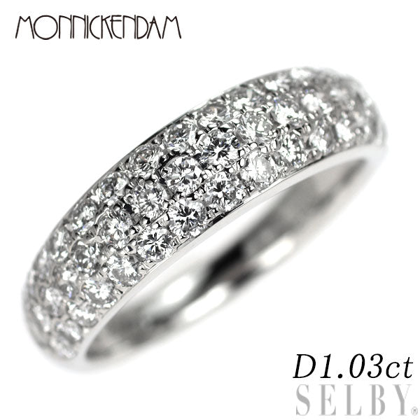 モニッケンダム Pt900 ダイヤモンド リング 1.03ct パヴェ