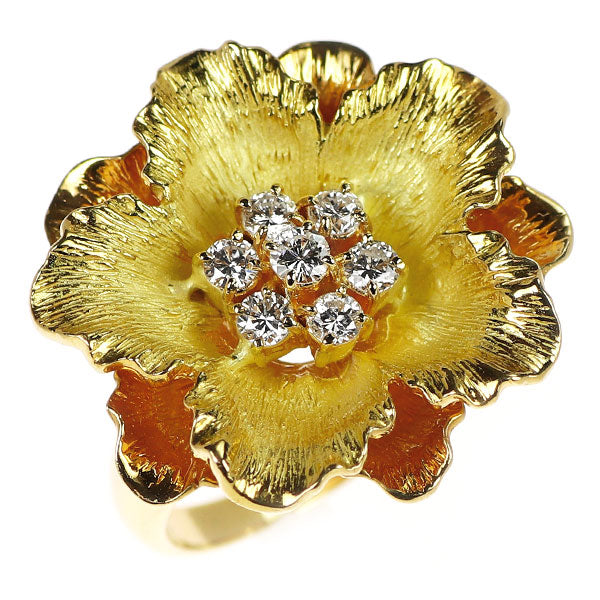 K18YG ダイヤモンド リング 0.43ct フラワー