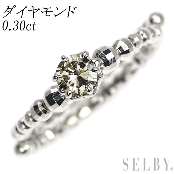 K18WG ダイヤモンド リング 0.30ct 形状記憶 11号～