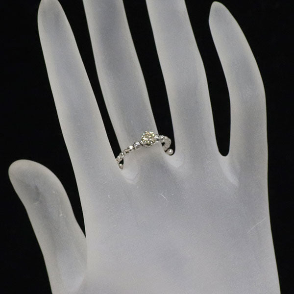 K18WG ダイヤモンド リング 0.30ct 形状記憶 11号～