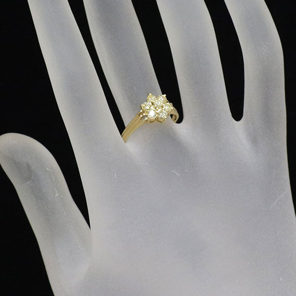 K18YG ダイヤモンド リング 0.50ct フラワー