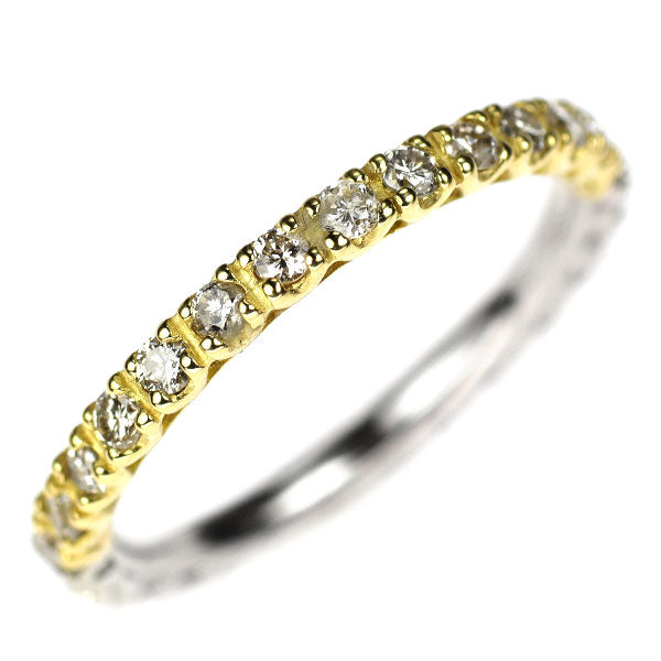 Pt900/ K18YG ダイヤモンド リング 0.54ct フルエタニティ リバーシブル