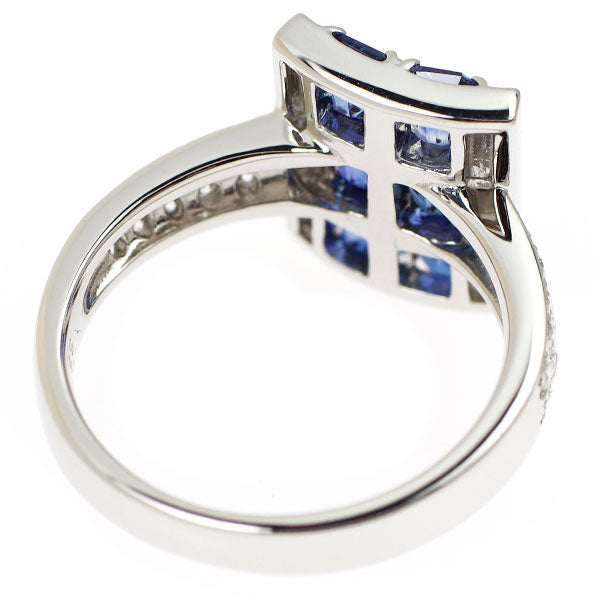 Pt900 サファイア ダイヤモンド リング 1.55ct D0.30ct