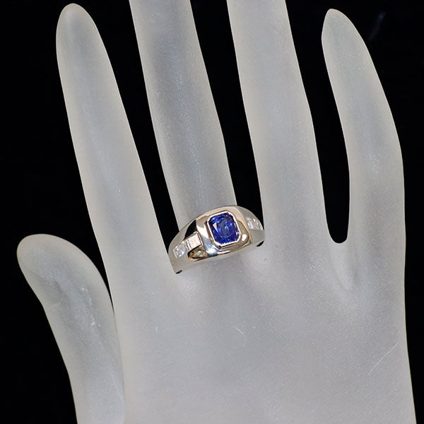 Pt900 サファイア ダイヤモンド リング 1.46ct D0.50ct