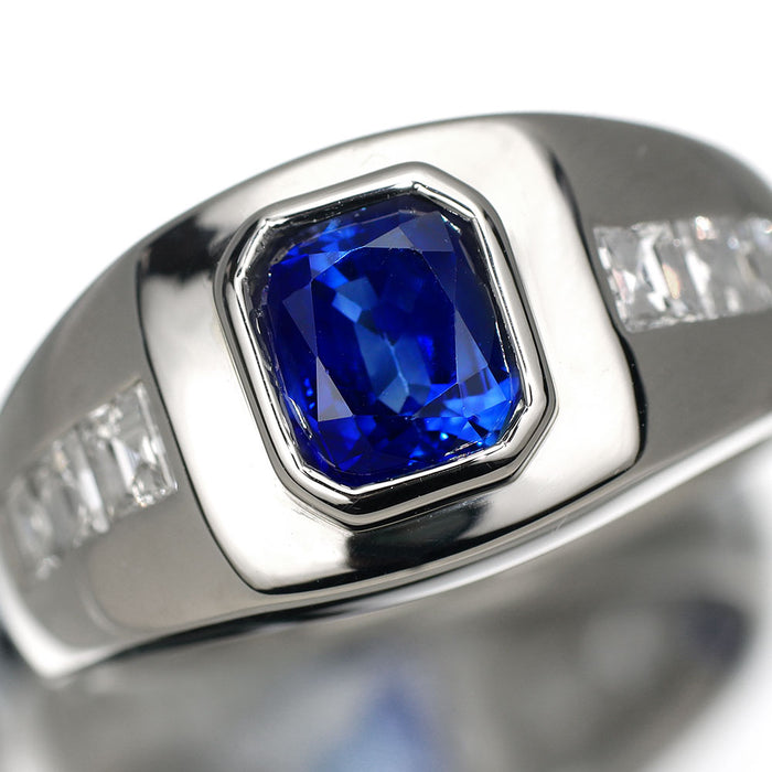 Pt900 サファイア ダイヤモンド リング 1.46ct D0.50ct