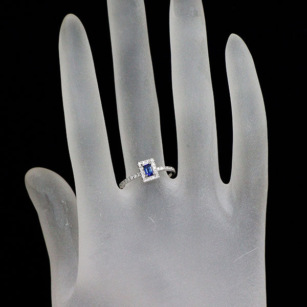 Pt950 サファイア ダイヤモンド リング 0.21ct D0.26ct