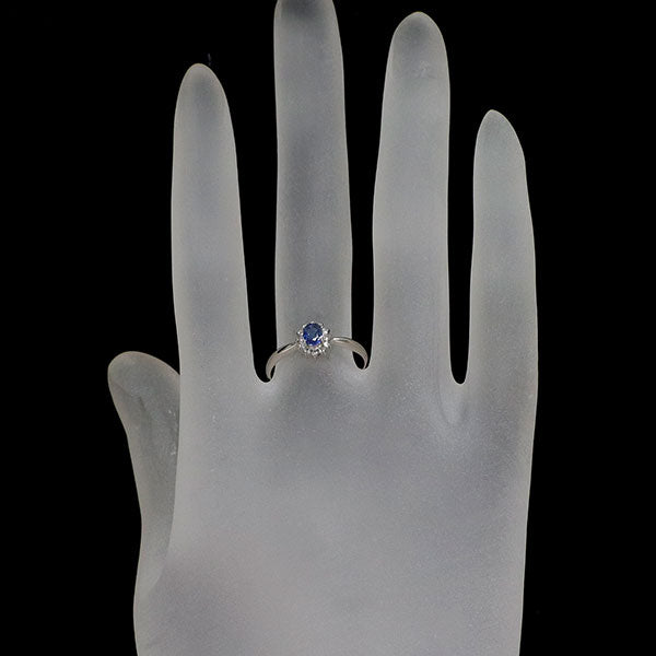 Pt900 サファイア ダイヤモンド リング D0.08ct