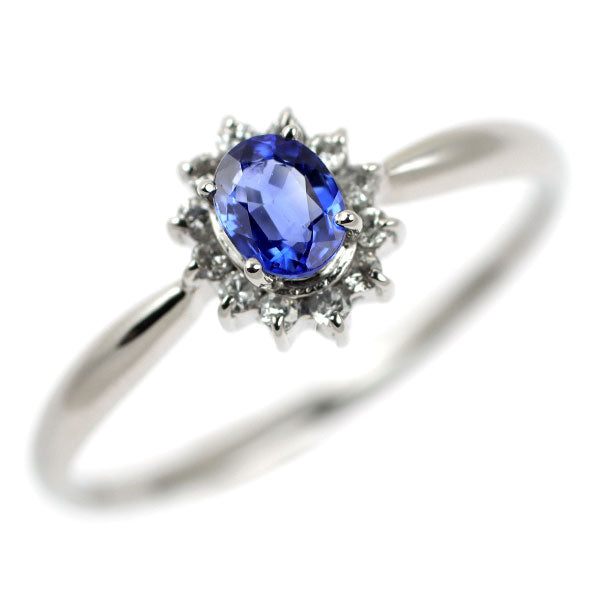 Pt900 サファイア ダイヤモンド リング D0.08ct
