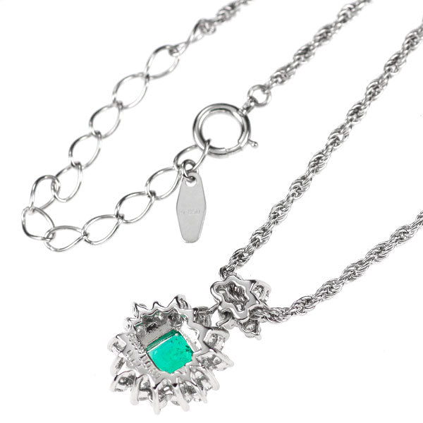 Pt エメラルド ダイヤモンド ペンダントネックレス 0.65ct D0.81ct