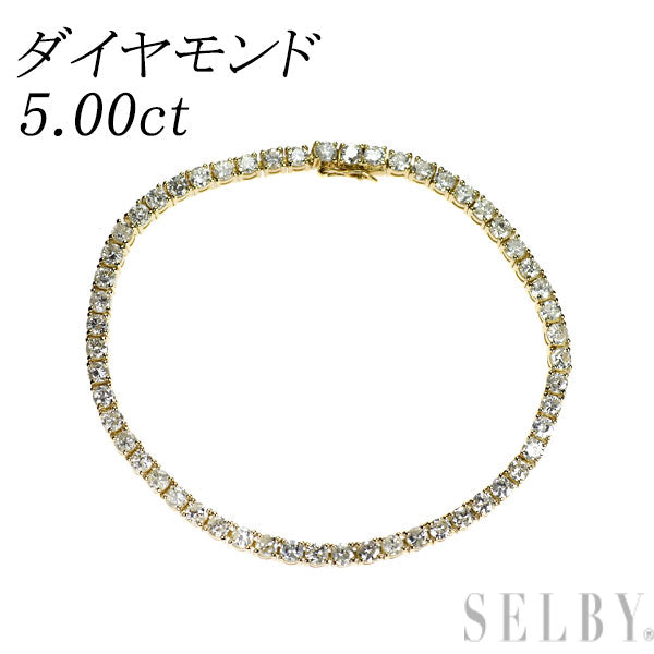 K18YG ダイヤモンド ブレスレット 5.00ct テニス