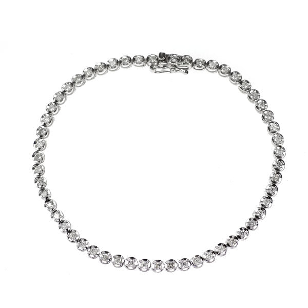 K18WG ダイヤモンド ブレスレット 1.00ct テニス