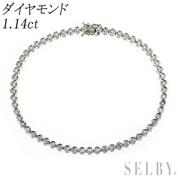 Pt850 ダイヤモンド ブレスレット 1.14ct テニス