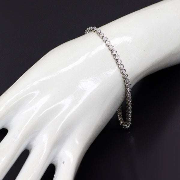 Pt850 ダイヤモンド ブレスレット 1.14ct テニス