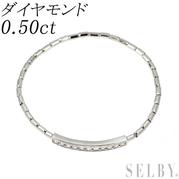 Pt950/ Pt850 ダイヤモンド ブレスレット 0.50ct 伸縮式