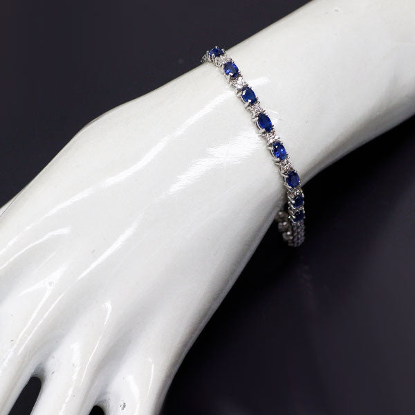 K18WG ダイヤモンド　ブレスレット　D0.28ct K18WG サファイア ダイヤモンド ブレスレット 2.80ct D0.28ct