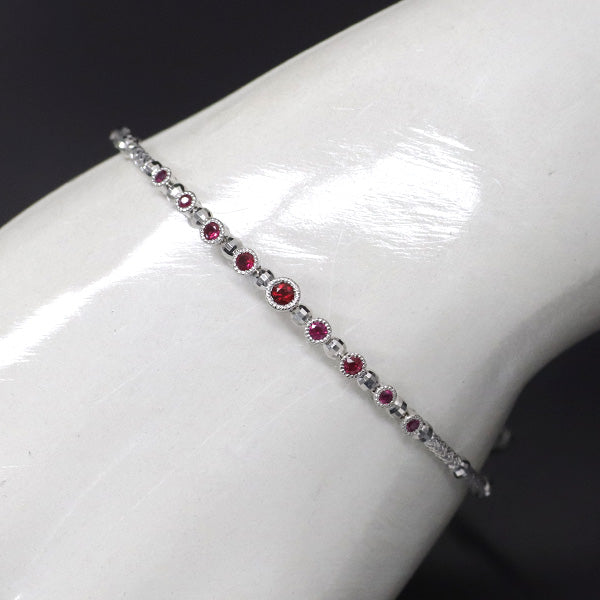 K18WG ルビー ブレスレット 0.33ct 形状記憶 ワイヤーバングル
