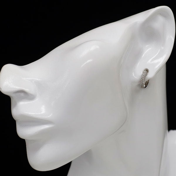 K14WG ダイヤモンド ピアス 0.30ct フープ