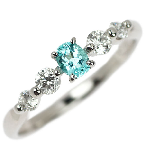 K18WG パライバトルマリン リング 0.26ct D0.20ct