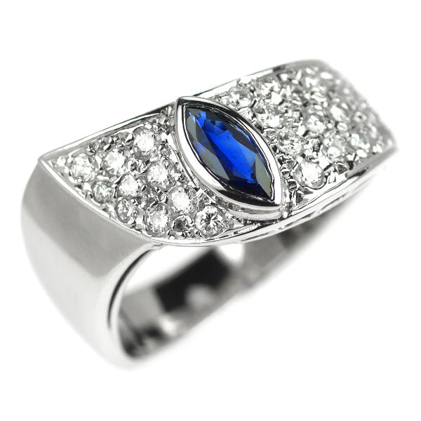 ミキモト Pt900 サファイア ダイヤモンド リング 0.34ct D0.37ct