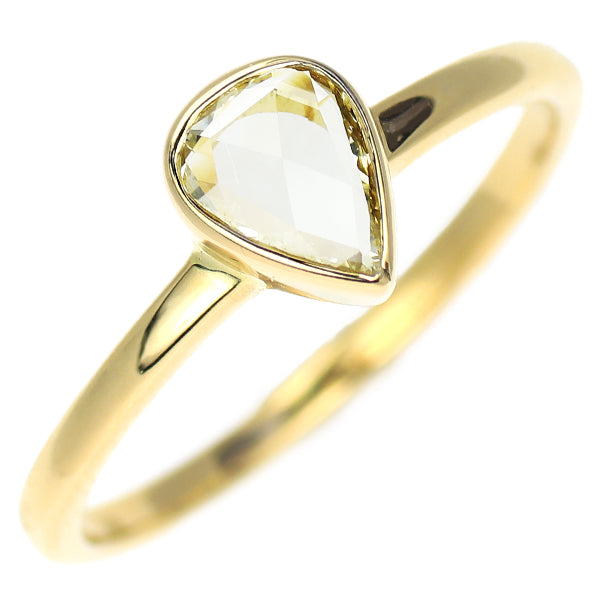 K18YG ペアシェイプ ローズカット ダイヤモンド リング 0.30ct