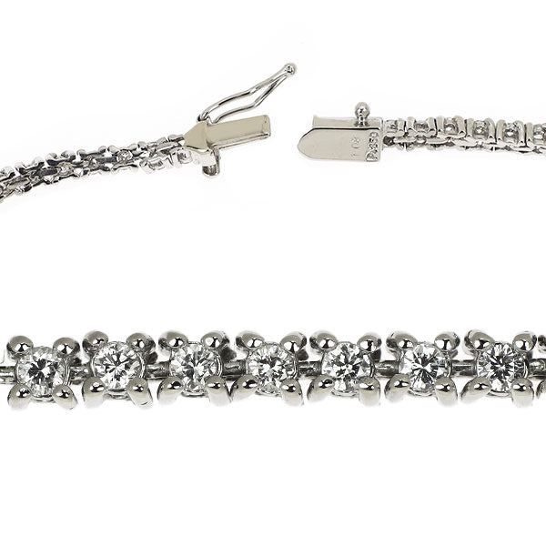 Pt850 ダイヤモンド ブレスレット 1.08ct テニス