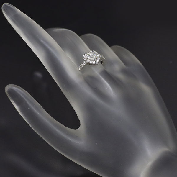 新品 Pt950 ハートシェイプ ダイヤモンド リング 0.710ct G SI2 D0.53ct【エスコレ】